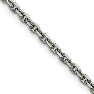 Men's 4.3mm Stainless Steel Polished Cable Chain Necklace, 30 Inch